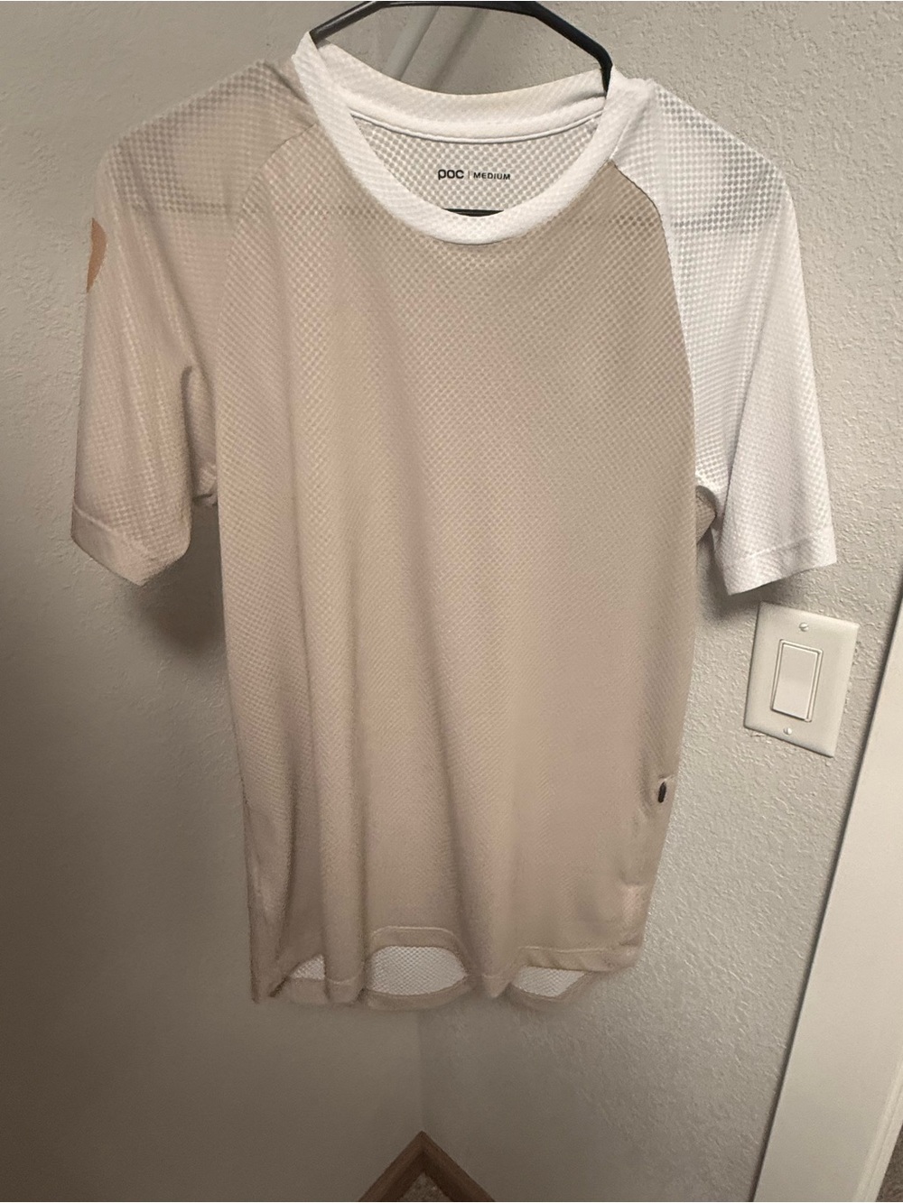 POC Men's Short Sleeve Performance Tee in Beige/White